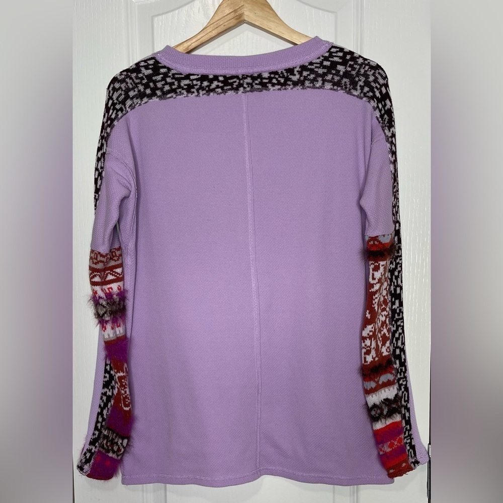 Free People On My Way Cuff Top Lavender Purple Size XS Oversized - Picture 6 of 12
